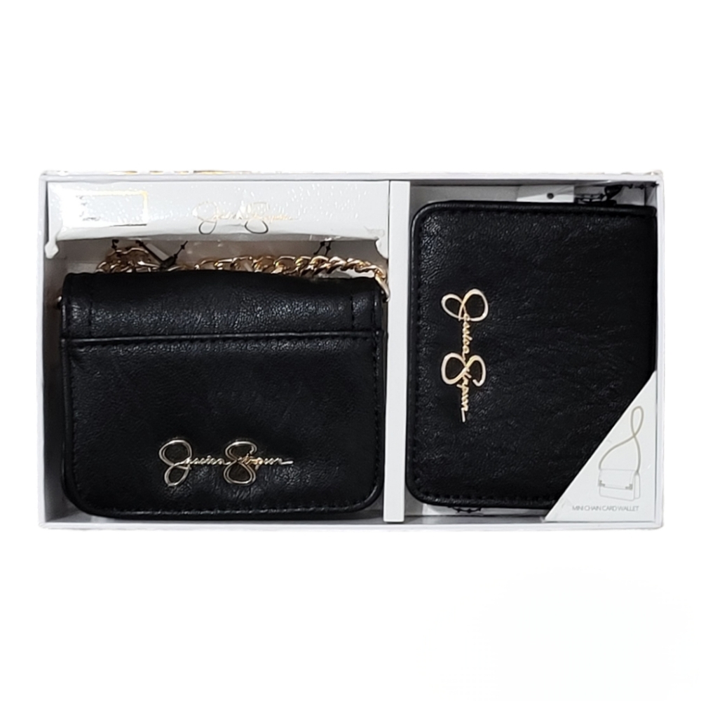 Jessica Simpson mini chain card wallet, Gift box